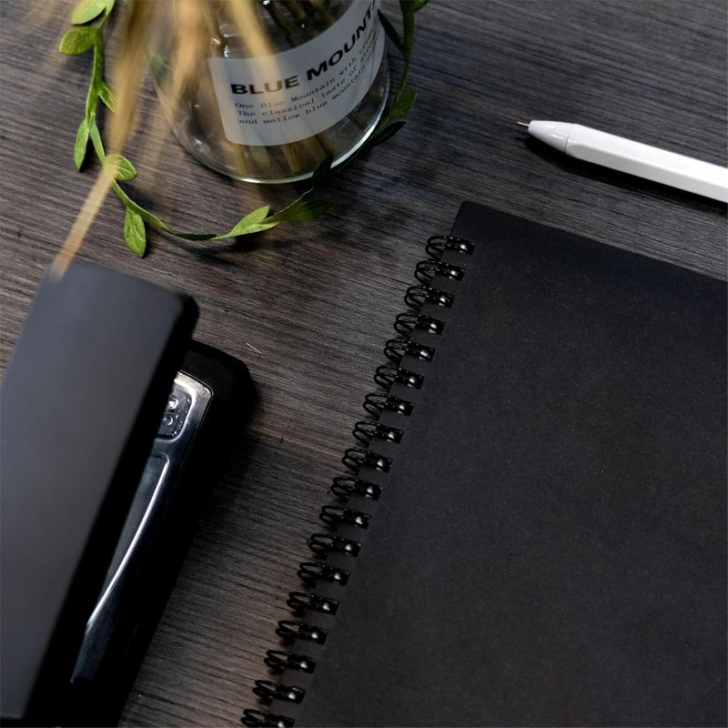DSTELIN Blank Spiral Notebook, 3-Pack, Soft Cover, Sketch book, 100 Pages / 50 Sheets, 7.5 inch x 5.1 inch, 100GSM, (Black) - Image 5